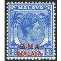 BMA Malaya 1945 15c Bright Ultramarine SG12a MM