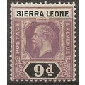 Sierra Leone 1922 SG141 9d Purple & Black Mount...