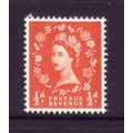 GREAT BRITAIN 1957 GRAPHITE SG561 1/2d ORANGE R...