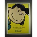 1989 Metropolitan Life Insurance Ad - art by Charles Schulz Ad