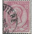 BELGIUM, King Leopold II, red 1884, 10c, #6