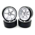 1/10 Drift Tires Mounted on White 6 Spoke Wheel...