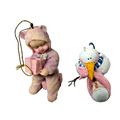 Pink Baby Girl Packages Stork w/Baby Girl Stork...