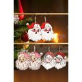 White 3 Pairs Christmas Santa Clause Pendant Ho...