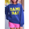 Dark Blue Game Day Crew Neck Graphic Pullover S...