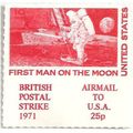 1971 Postal Strike 25p Airmail to USA Stamp Unm...