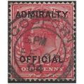 1903 O102 1d Scarlet Admiralty Official Fine Us...