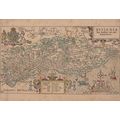 Sussex Map incl Latin Antique Postcard