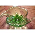 Beautiful green heavy glass decorative art piece