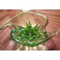 Beautiful green heavy glass decorative art piece