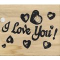 I Love You. Wood Mounted Rubber Stamp. App 7.5x...