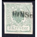 1890 AUSTRIA Sg J77 2k GREEN CORNER CREASE USED...