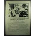 1930 Bell Telephone Ad - Our Business To Give