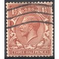 GB stamps 1912 - SG420 - KGV - 1½d brown - used