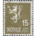 NORWAY, Lion rampant with axe, brown 1937, 15ore