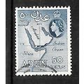 ADEN 1953 50c DULL BLUE MAP SG 58 FINE USED