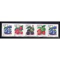 3302-3305 33c Fruit Berries Very Fine MNH PNC B...