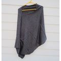 Lisa Robertson Charcoal Gray Cashmere Poncho Sw...