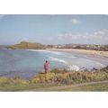 Porthmeor Beach & Island St Ives Cornwall Postc...
