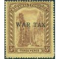 Bahamas 1918 3d. purple on yellow War Tax SG94 ...