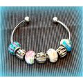 Fashion Charm European Bead Silver Plated Brace...