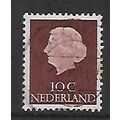 NETHERLANDS 1953 10c BROWN QUEEN JULIANA SG 775...