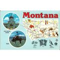 United States MONTANA Map Postcard (Billings RC...