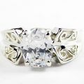 Cubic Zirconia, 925 Sterling Silver Ring, SR281