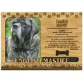 English Mastiff Engraved Wood Picture Frame Magnet