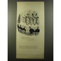 1954 United Aircraft Corporation Ad - cartoon by Barney Tobey - Can-can Dancers