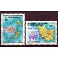 New Caledonia 443-444 MNH Maps Canoes ZAYIX 052...