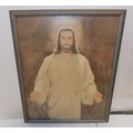 Vintage Gold Framed Jesus Christ Print 15" x 19"