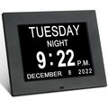 KASTISS 8 Inch Black Digital Calendar Day Clock...