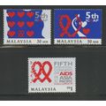 Malaysia 699-701, 1999 Congress on Aids, MNH (M...