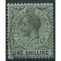 Gibraltar 1919 SG81b 1/- Black/Green on Blue-Gr...