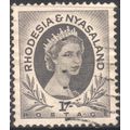 Rhodesia & Nyasaland 1954 - SG9 - 1/- grey - used