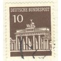 Germany 1966 - 10pfg brown - Brandenburg Gate -...