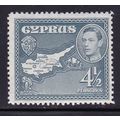 CYPRUS 1938-51 GEORGE VI 4½pi MINT LIGHTLY HING...