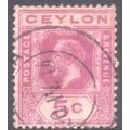 Ceylon 1912 - SG341 - 5c lilac - KGV - used 10