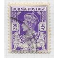 BURMA 1938 KG6 3Ps VIOLET USED SG19 19 SG
