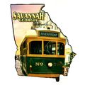 Savannah Georgia with Trolley Fridge Magnet
