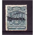 RHODESIA 1909 SG 103 2 1/2d PALE DULL BLUE FINE...