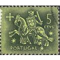 PORTUGAL, King Dinis, horseback, green-yellow 1...