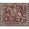 PORTUGAL, King Dinis, horseback, brown 1953, 1Esc