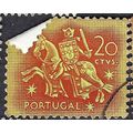 PORTUGAL, King Dinis, horseback, orange 1953, 20c