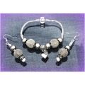 Love Heart Charm Silver Mesh Euro Bead SP Brace...