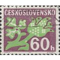 CZECHOSLOVAKIA, Postage Due, flower symbol, vio...