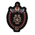 Sew On Bee Badge Embroidered and Metal Centre C...