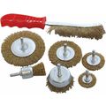 7pc Wire Brush Set Wheel Brushes Brass Hand Bru...
