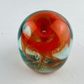 Handblown Glass Orange Swirl Art Figurine or Pa...
